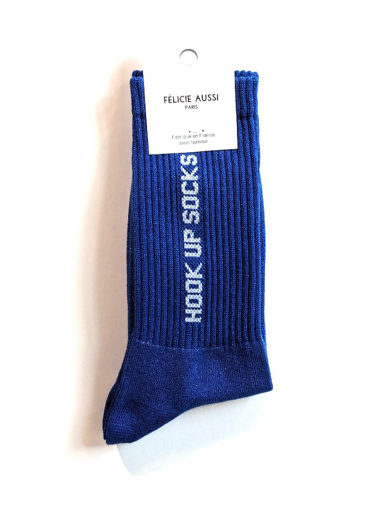 Hook Up - Chaussettes à Paillettes bleu éléctrique - Félicie Aussi