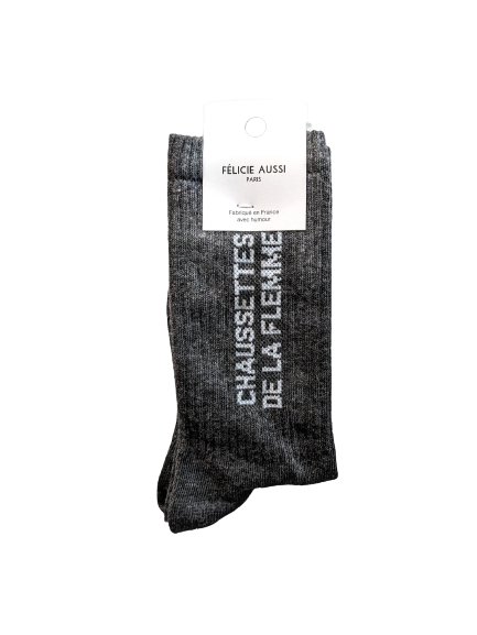 Chaussettes De La Flemme Anthracite - Chaussettes 40/45 - Félicie aussi!