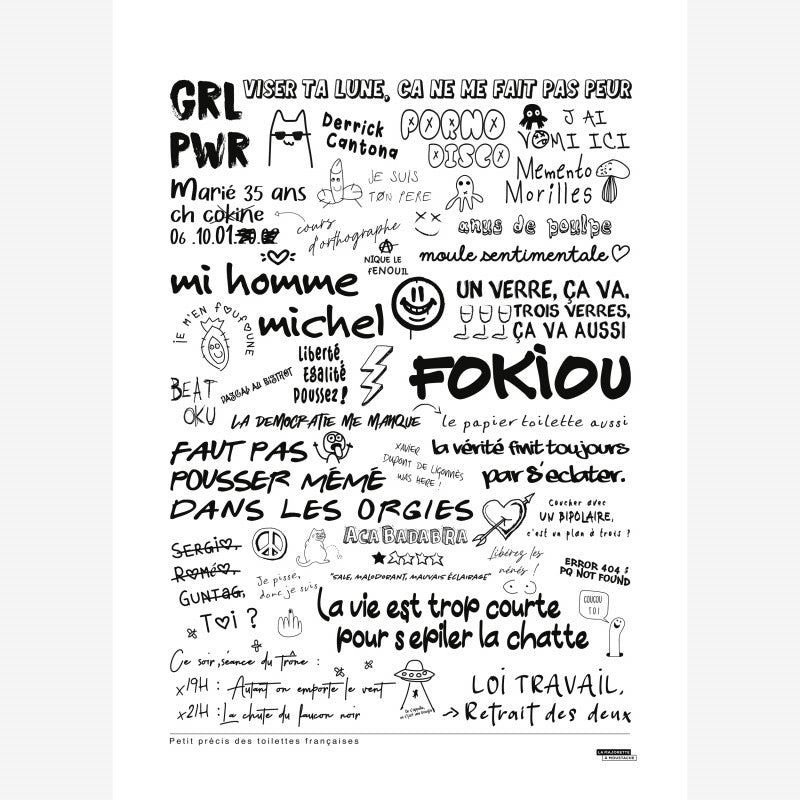 Affiche Graffitis - 50x70 cm - Fabriquée en france par La Majorette à Moustache