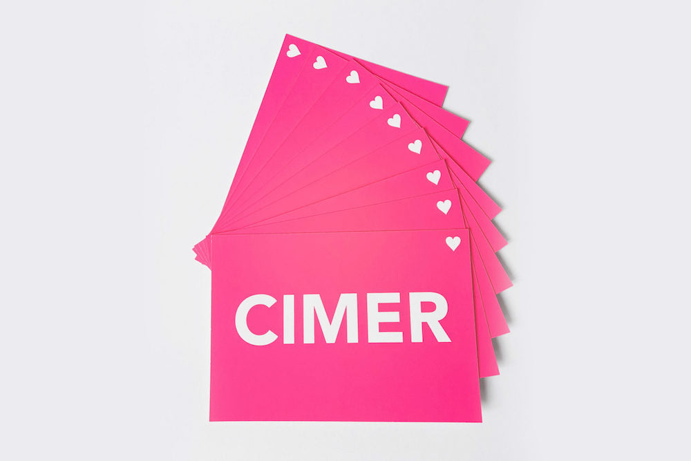 Fuck - carte postale rose fluo - Pied de Poule