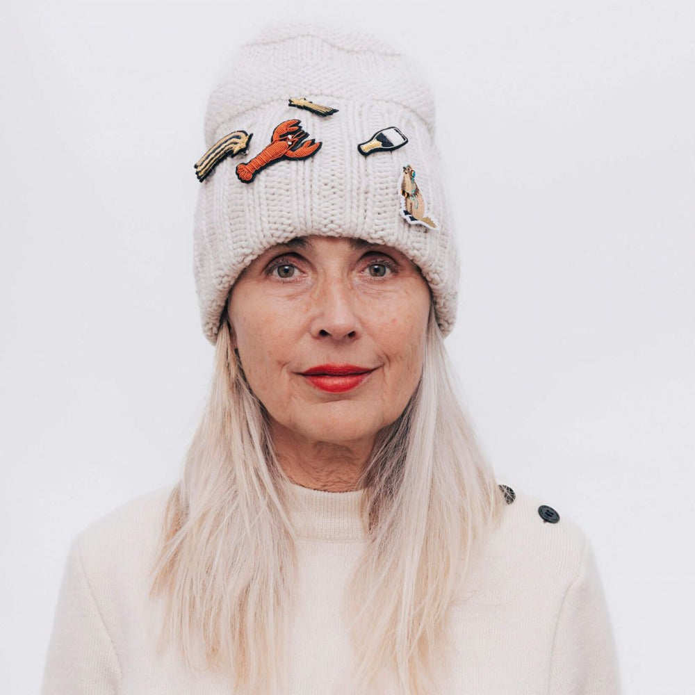 Broche Bouteille de Champagne - Broche brodée main - Macon et Lesquoy