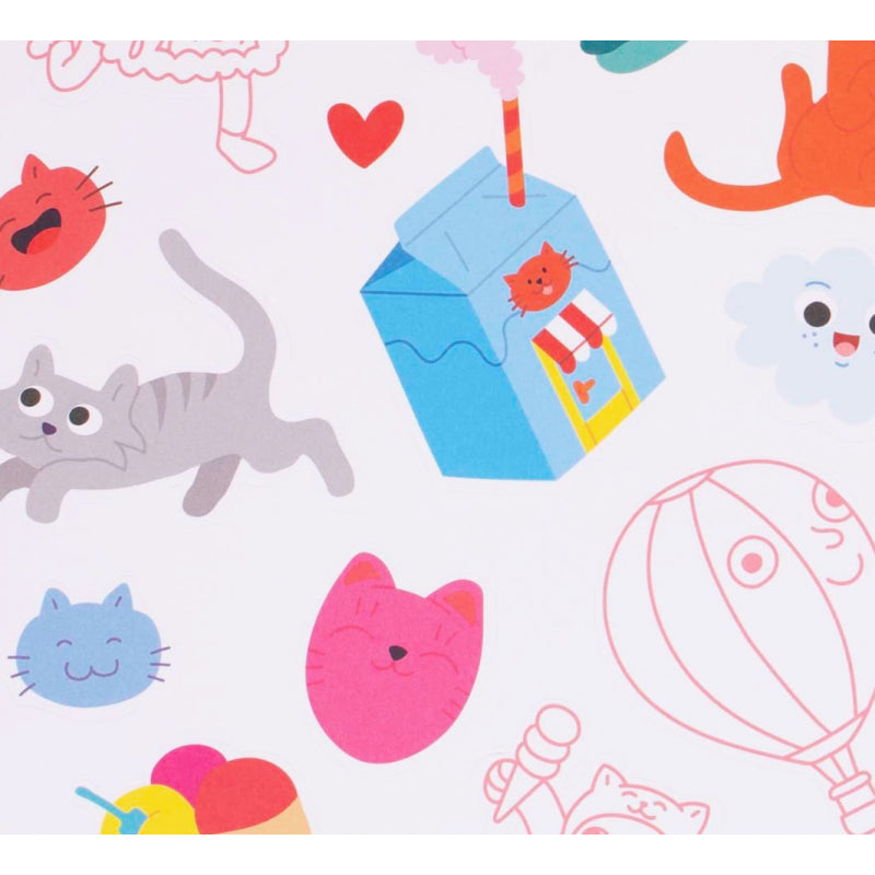 Kitty - cahier d'activité en forme de chat avec stickers - OMY