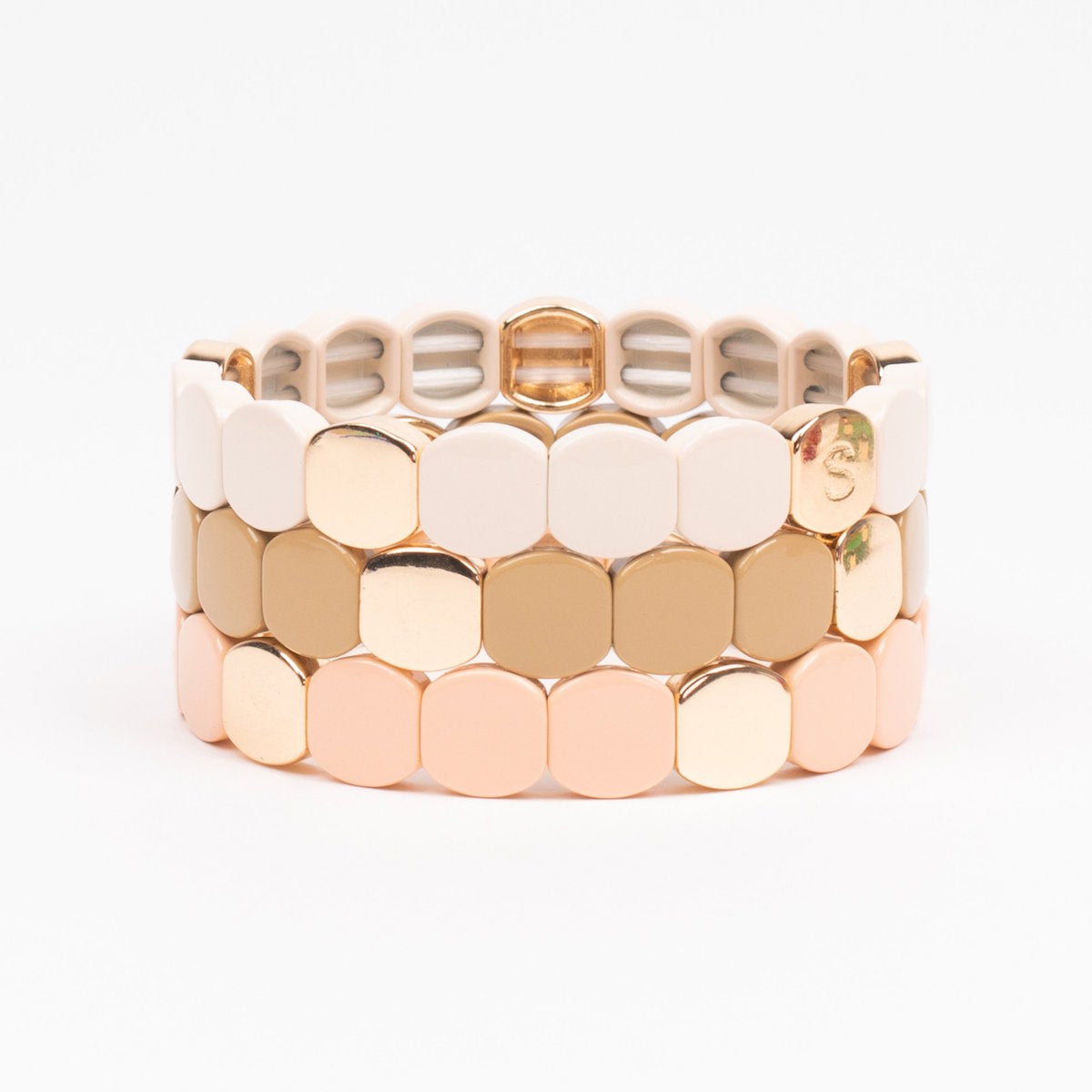 Bracelet Beige Colorful en métal émaillé - Collection Heureuse par Simone à Bordeaux