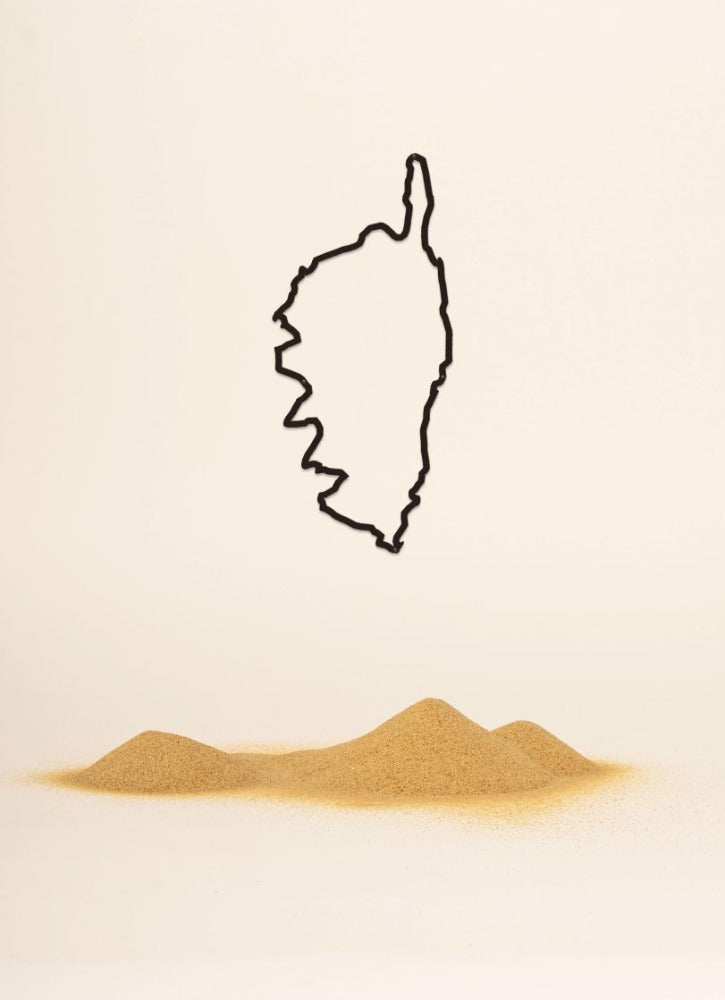 Corse - The Line Island - silhouette en acier inoxydable - The Line