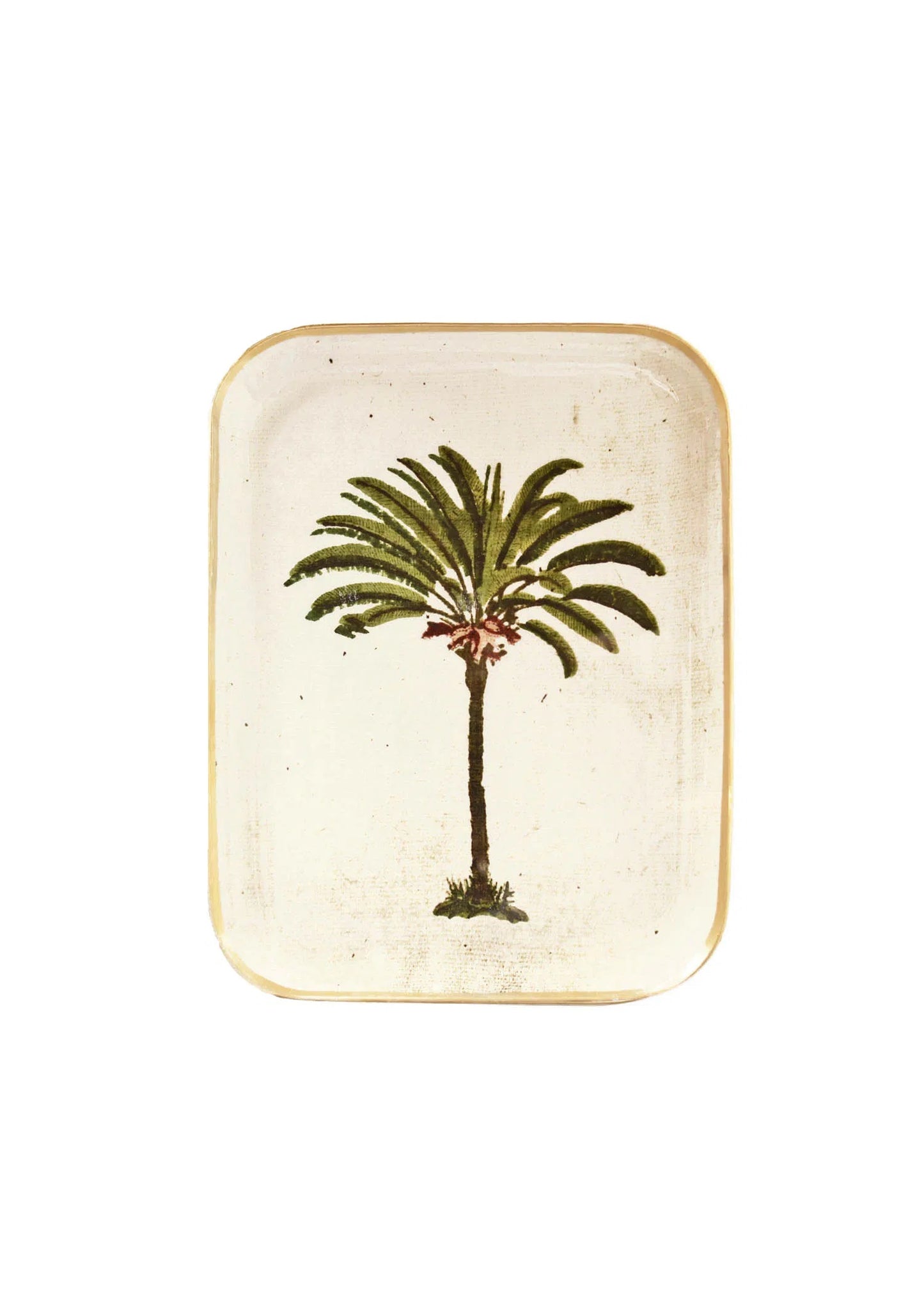 Palmier, demi plateau en aluminium emaillé par Boncoeurs