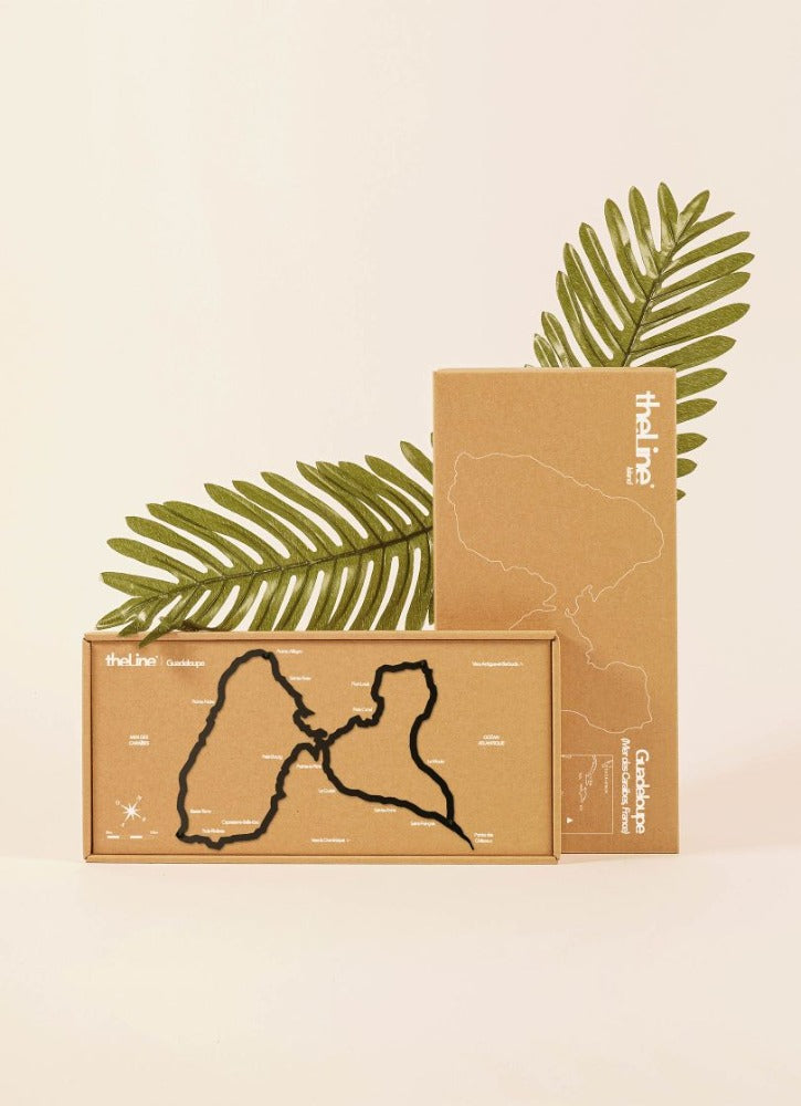 Guadeloupe - The Line Island - silhouette d'île en acier inoxydable