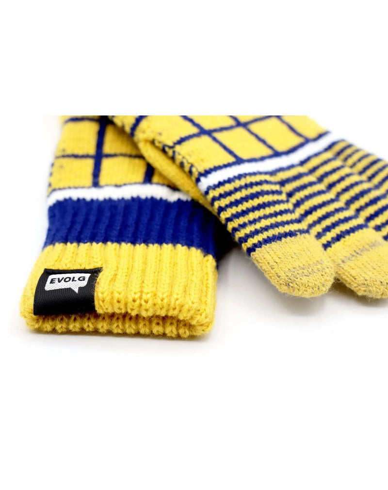 Lattice Jaune Bleu - Gants Tactiles - Evolg