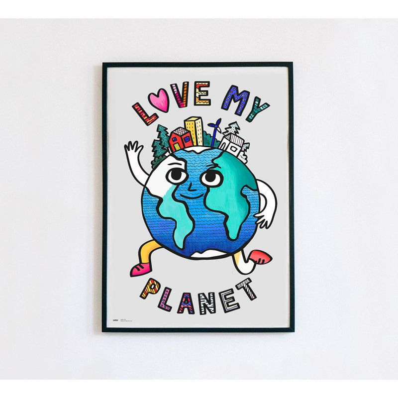 Love My Planet - Poster Géant à colorier 100% recyclable + crayon à planter - Omy