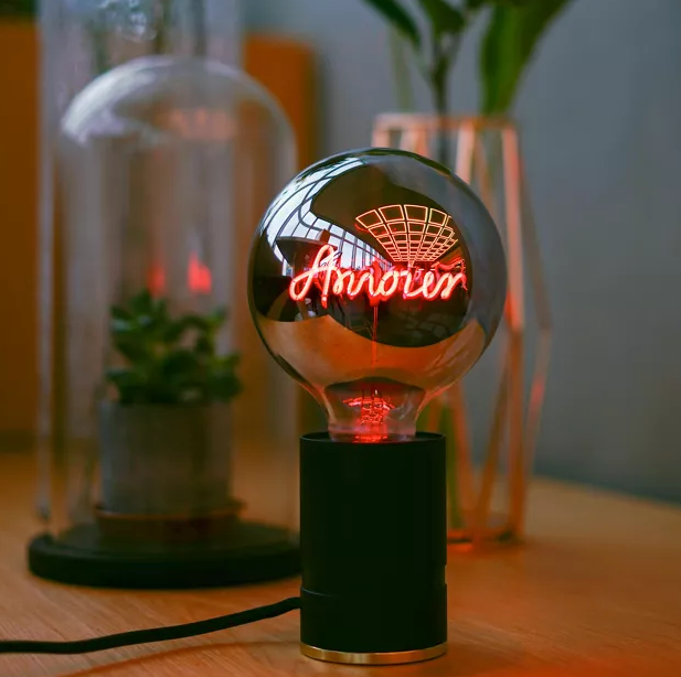 Madison Noir petit modèle - socle pour ampoule à message - Message in the bulb - Elements Lighting