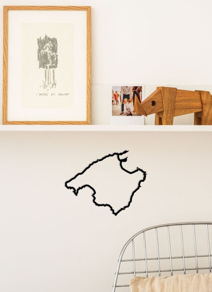 Majorque - The Line Island - silhouette d'île en acier inoxydable