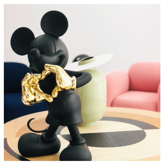 Mickey With Love - Noir et Or - figurine en résine 30cm - Leblond Delienne