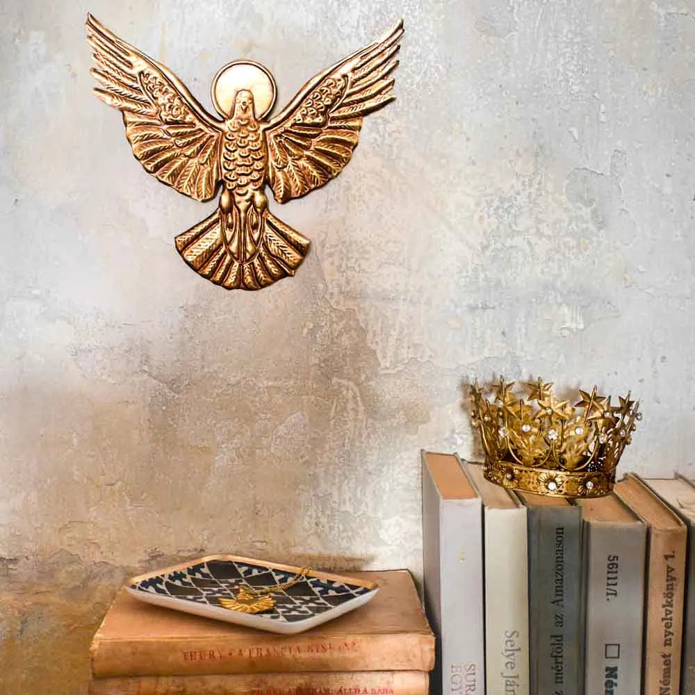 La Colombe - Ornement - ex-voto en fer blanc patiné - Boncoeurs