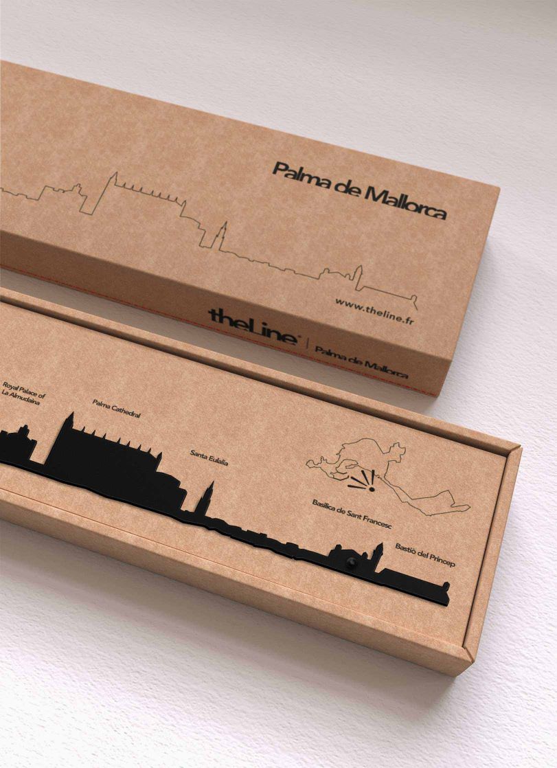 The Line Palma - silhouette de ville en acier epoxy 50cm - fabriquée en France - The Line