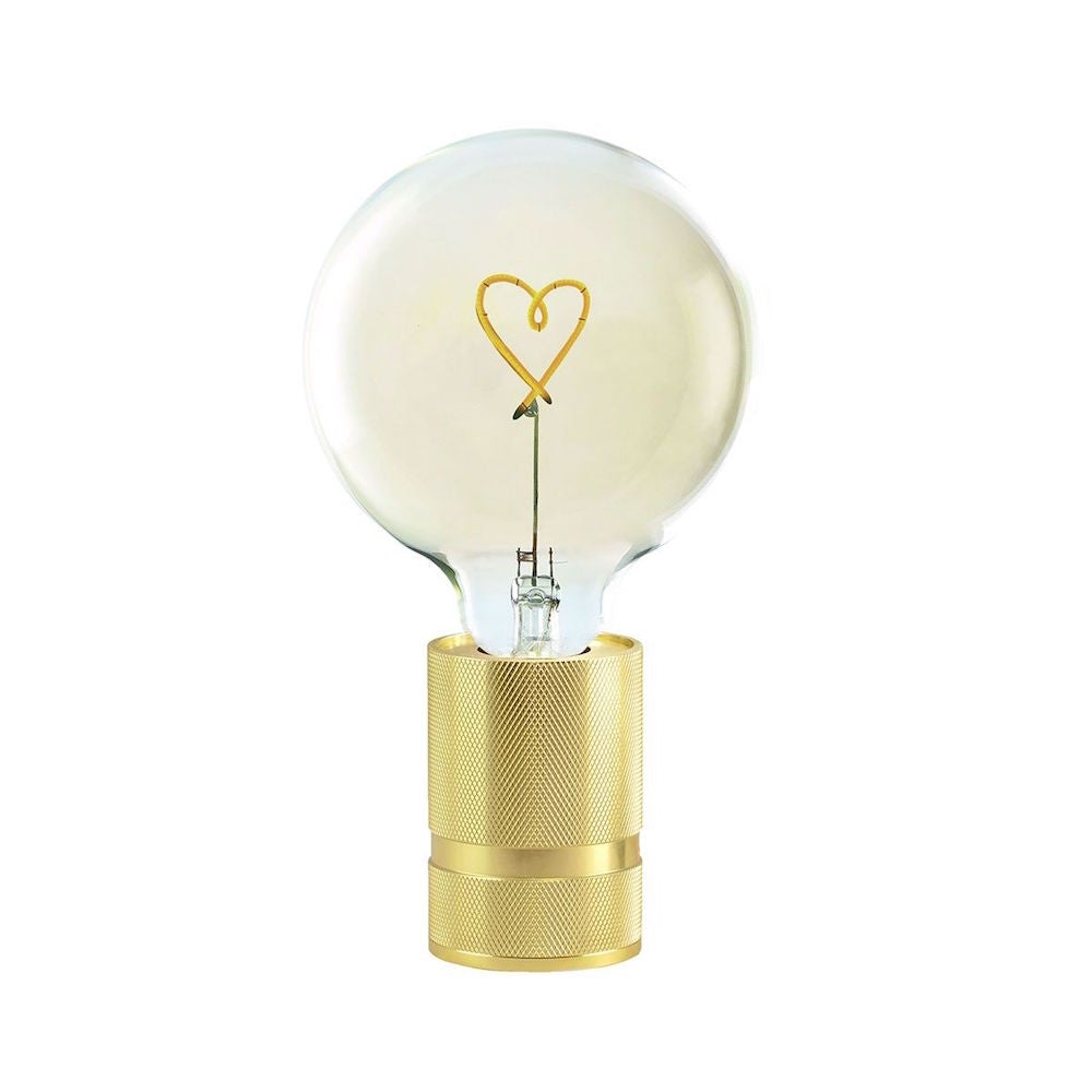 Madison Petit modèle doré - pied en métal doré H11 cm pour ampoule décorative - Message in the bulb