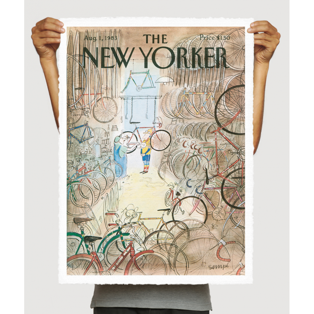 Affiche 59 Sempé The New Yorker - garage à vélo - tirage Image Republic