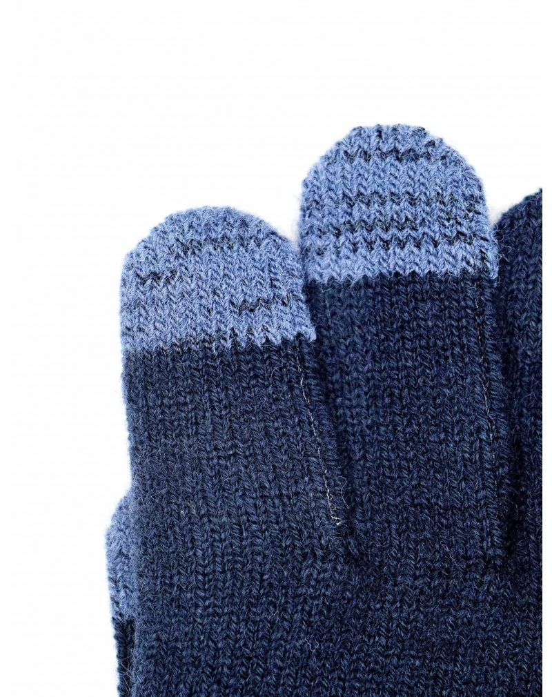Tori Kids Navy Gris Vert - Gants Tactiles