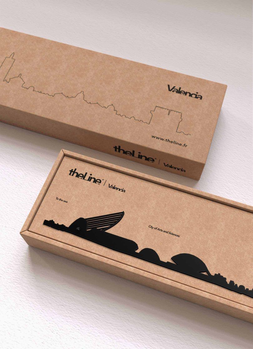 The Line Valence - silhouette de ville en acier epoxy 50cm - The Line