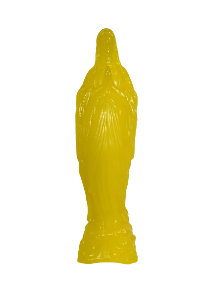 Vierge Notre-Dame Jaune Fluo - vierge en cire colorée - Ciergerie des Prémontrés