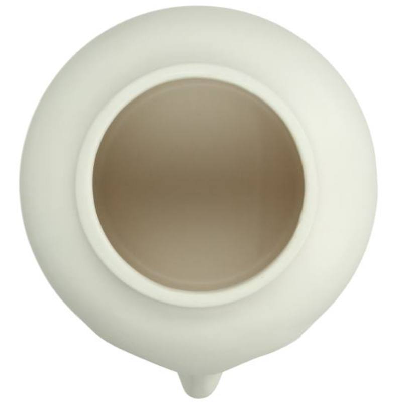 Vase blanc en grès, 13x15x13 cm