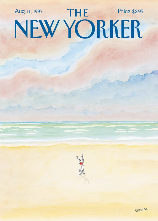 Illustration "Man Doing a Handstand" par Sempé pour The New Yorker