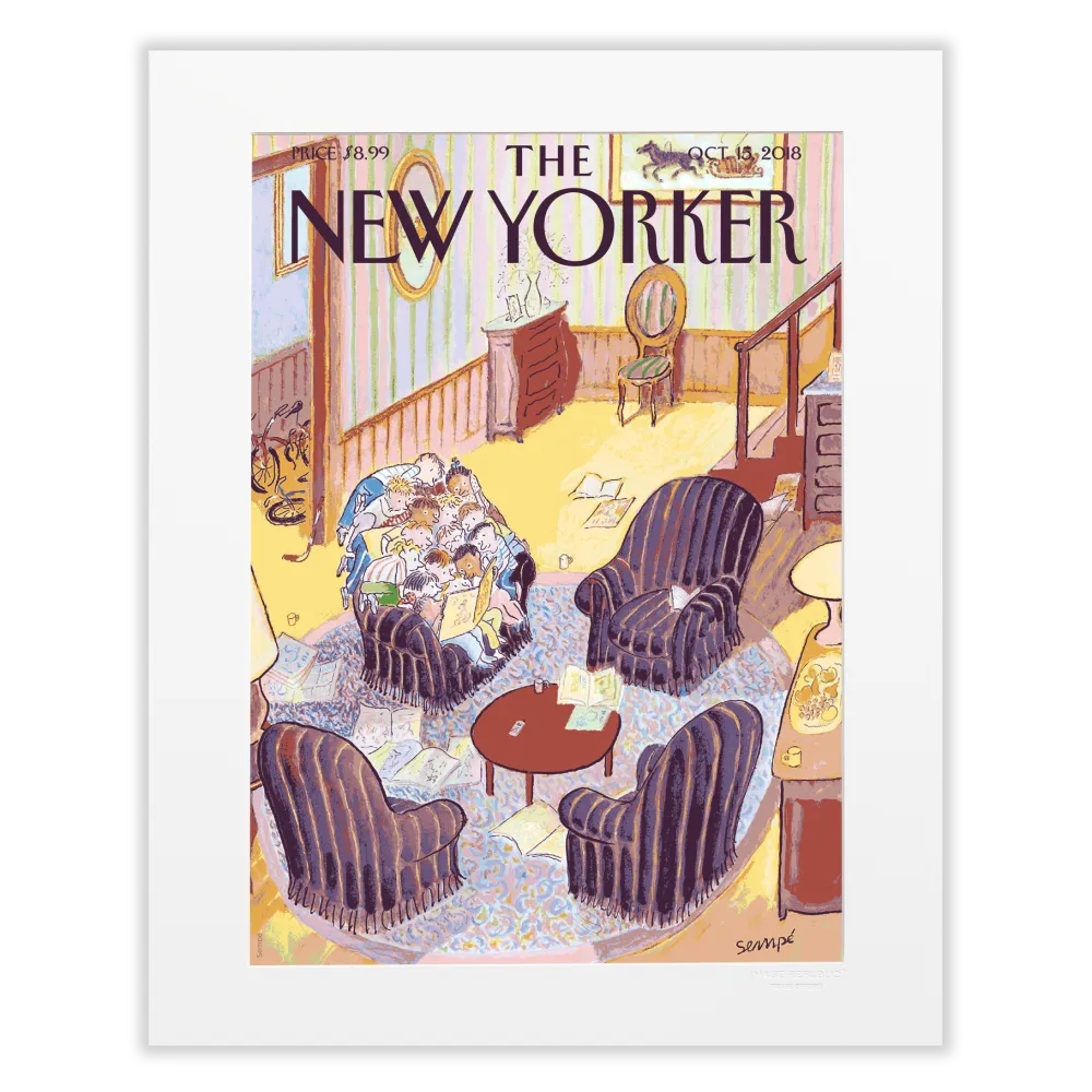 Affiche 40x50 "Reading Group" par Sempé collection The New Yorker