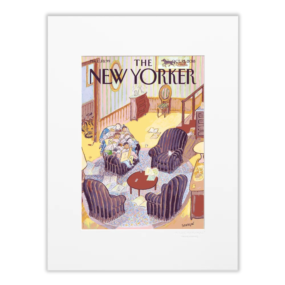 Affiche 30x40 "Reading Group" par Sempe collection The New Yorker