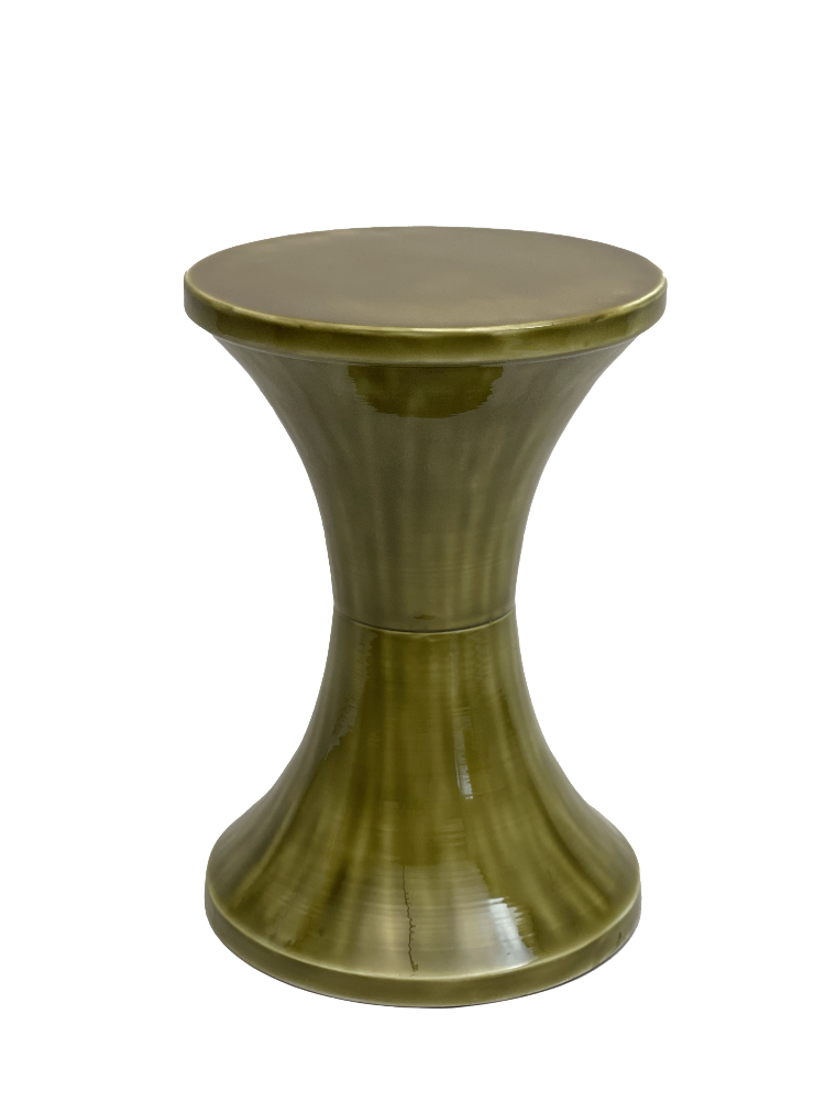 Tam Tam Olive - Tabouret en métal - Bazar Deluxe