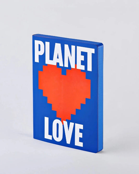 Carnet Nuuna Planet Love recto - Couverture bleue coeur rouge