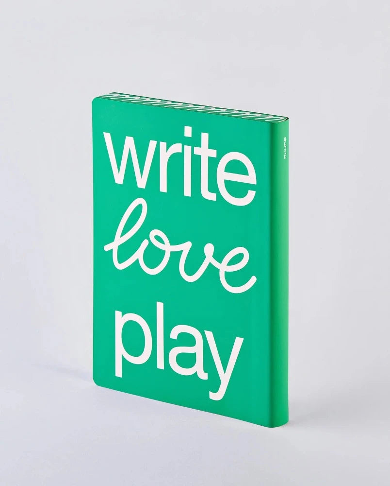 Carnet Nuuna Write Love Play Verso - Couverture verte mots blancs