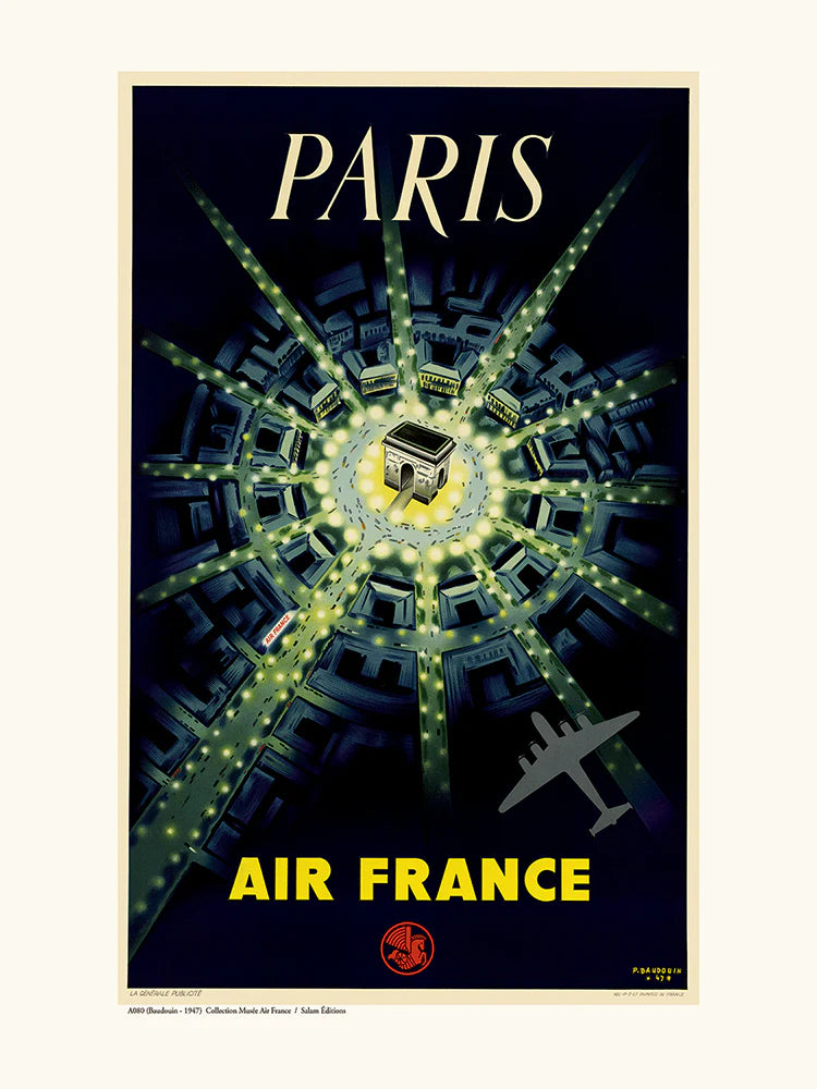 Affiche Air france Paris ARc de Triomphe - Salam Editions