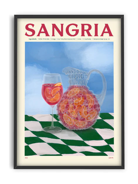 Sangria - Affiche 30 x 40 cm cocktail Elin Pk - PSTR Studio