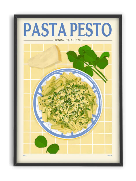 Pasta Pesto - Affiche 50 x 70 cm pates au pesto Elin Pk - PSTR Studio