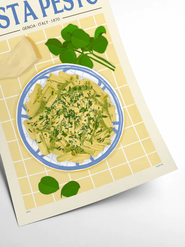 Pasta Pesto - Affiche 50 x 70 cm pates au pesto Elin Pk - PSTR Studio