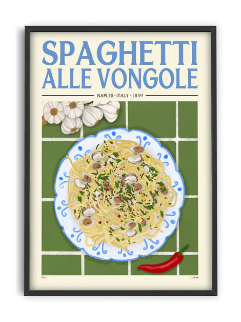 Pasta Alle Vongole - Affiche 50 x 70 cm Elin Pk - PSTR Studio