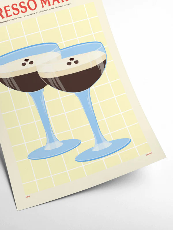 Espresso Martini - Affiche 30 x 40 cm - Elin Pk pour PSTR Studio