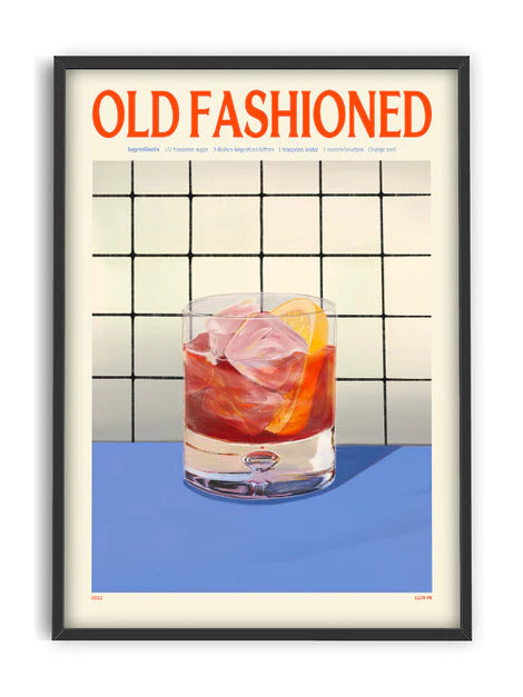 Old Fashioned - Affiche 30 x 40 cm cocktail Elin Pk - Pstr Studio