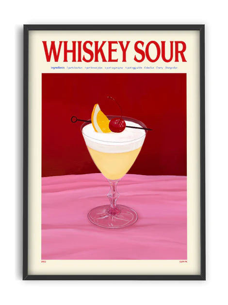 Whiskey Sour - Affiche 30 x 40 cm Cocktail Elin Pk - PSTR Studio