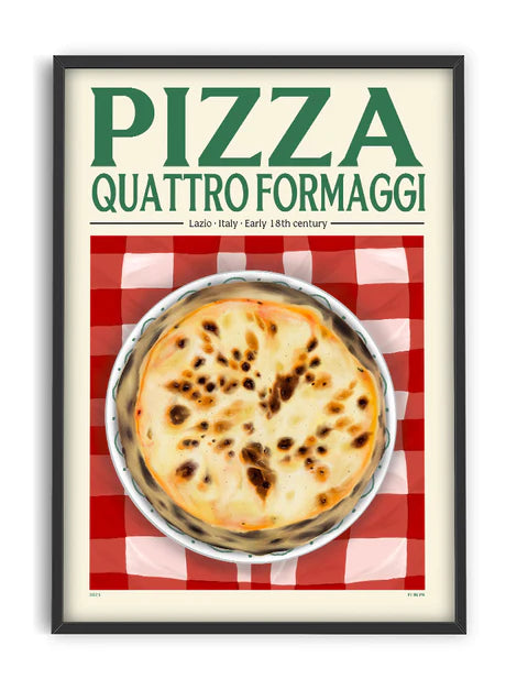 Pizza Quattro Fromagi - Affiche 30x40 cm Elin Pk - PSTR Studio