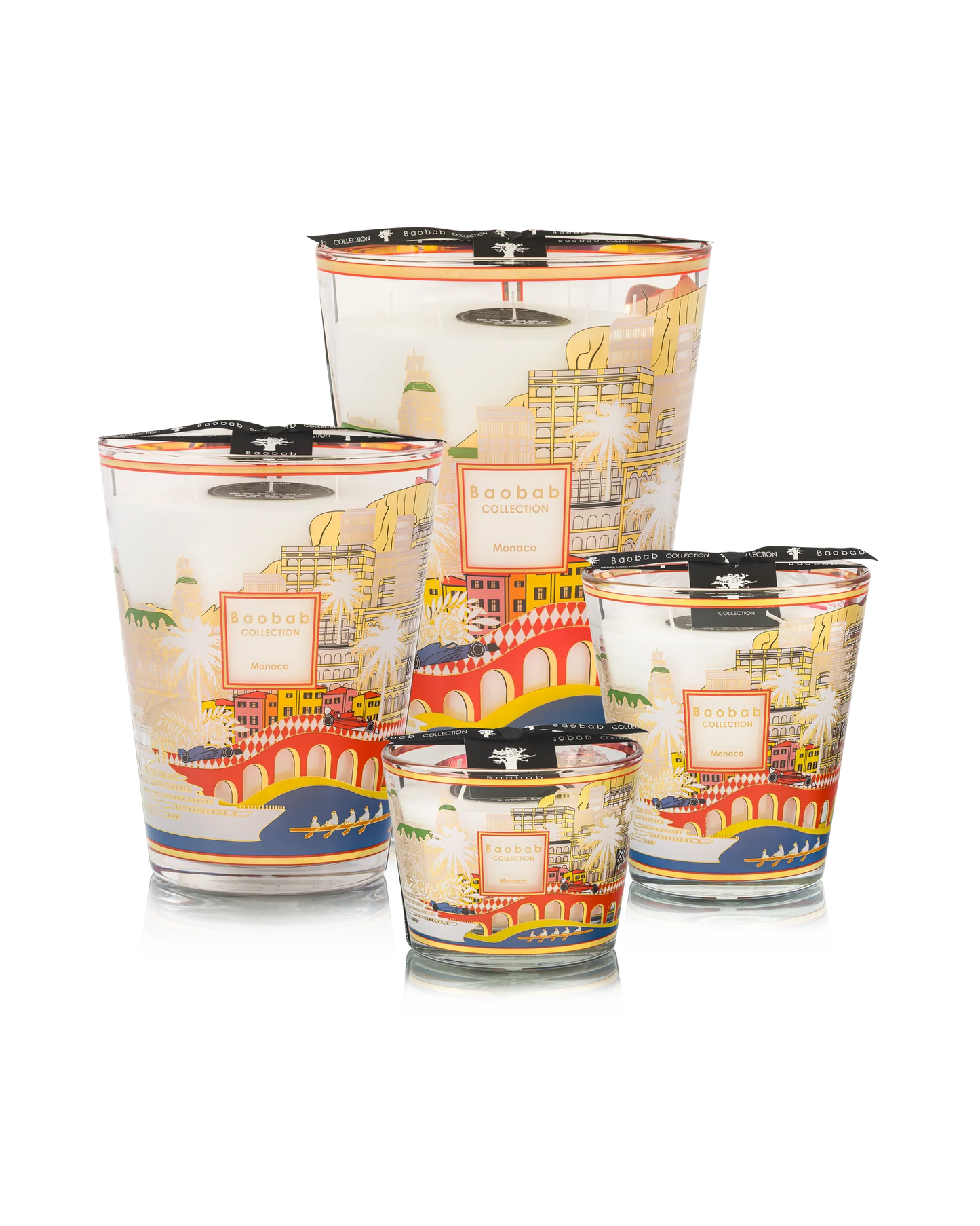 Ensemble des 4 bougies parfumées Monaco Baobab Collection : Max 10, Max 16, Max 24 et Max 35