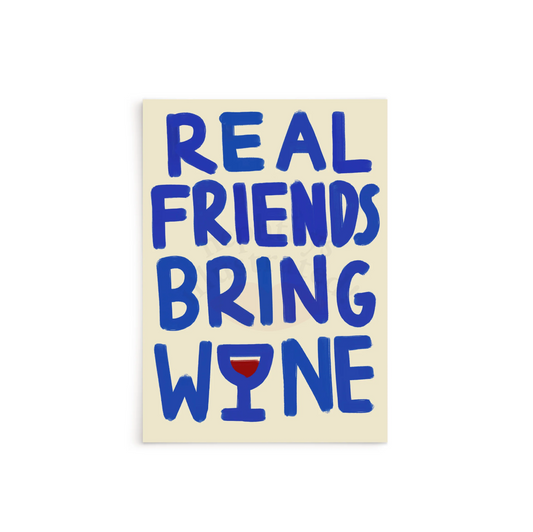 Real Friends Print Nephthys Illustrated - Affiche Real Friends Bring Wine