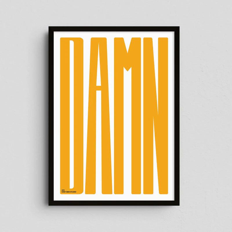 Damn Jaune - Affiche a4 typographie - East Side Studio