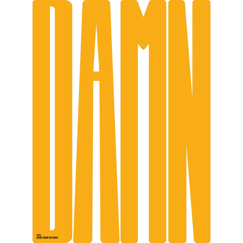 Damn Jaune - Affiche a4 typographie - East Side Studio