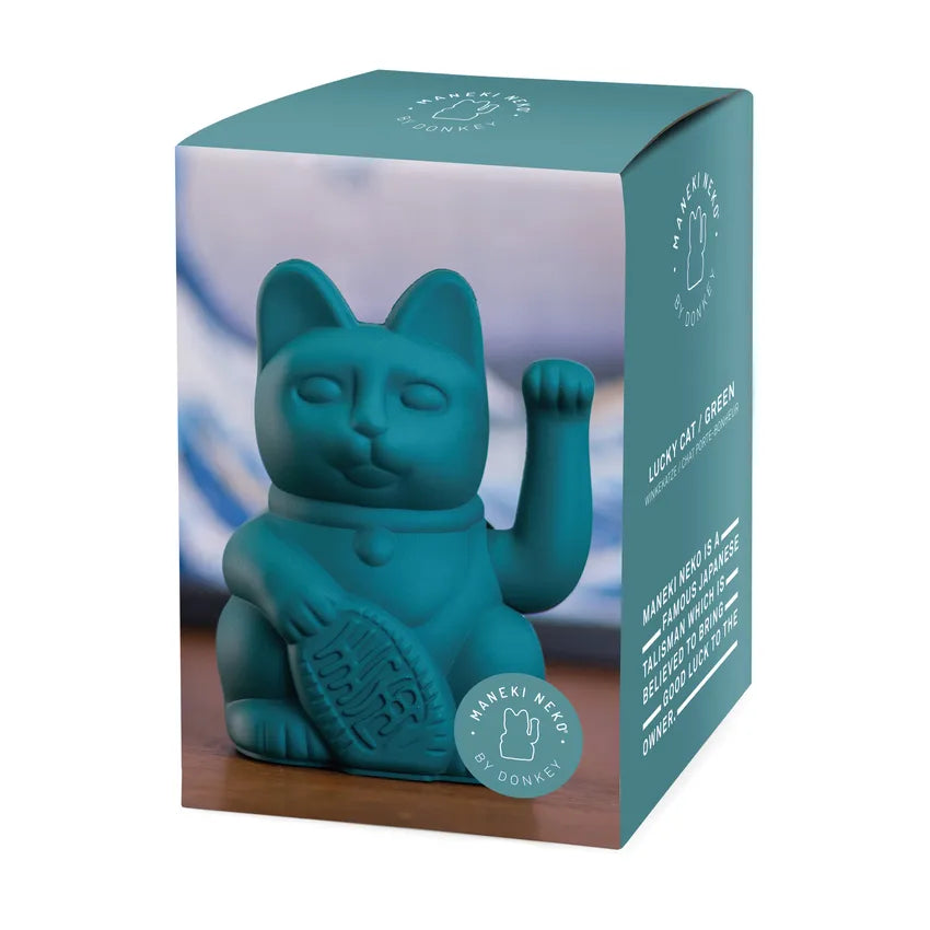 Maneki Neko Vert - Chat Porte-Bonheur