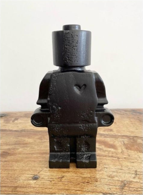 Donneur d'Amour Doré Grand et Moyen - Sculpture en plâtre noir mat - Atelier 325