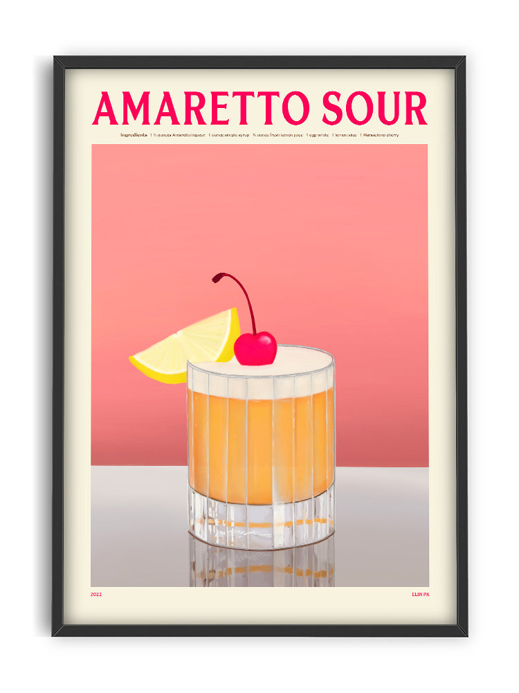 Amaretto Sour - Affiche 30x40 cm cocktail Elin Pk - PSTR Studio