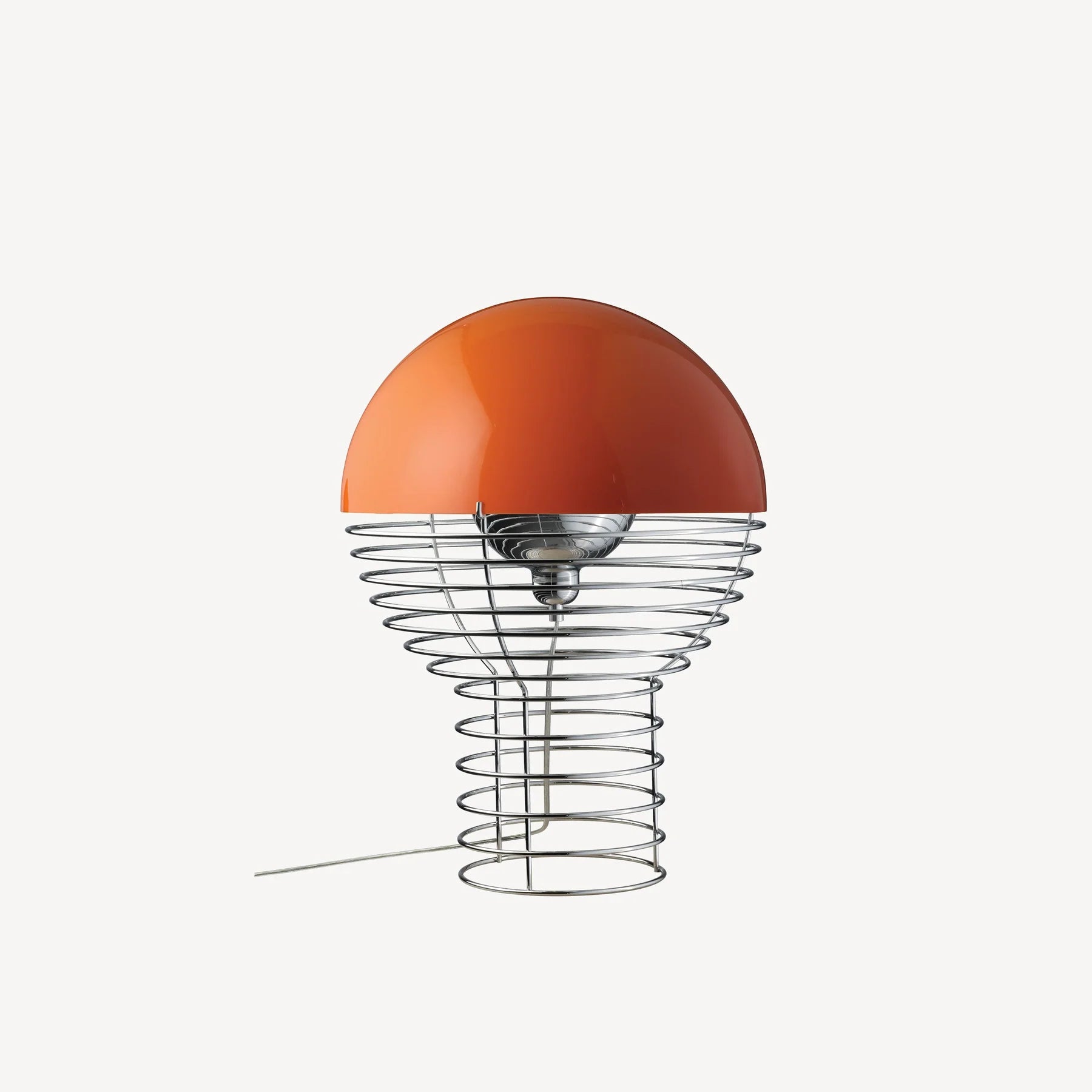 Lampe Wire Verner Panton orange Ø30 cm, design iconique des années 70, disponible à Lille.