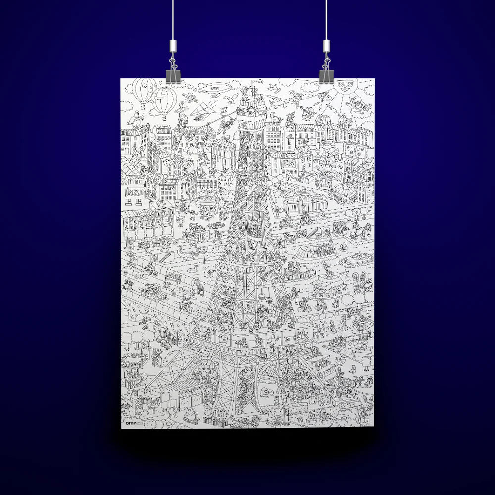 Coloriage géant Tour Eiffel OMY