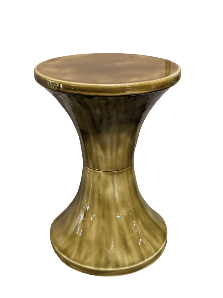 Tam Tam Olive - Tabouret en métal - Bazar Deluxe