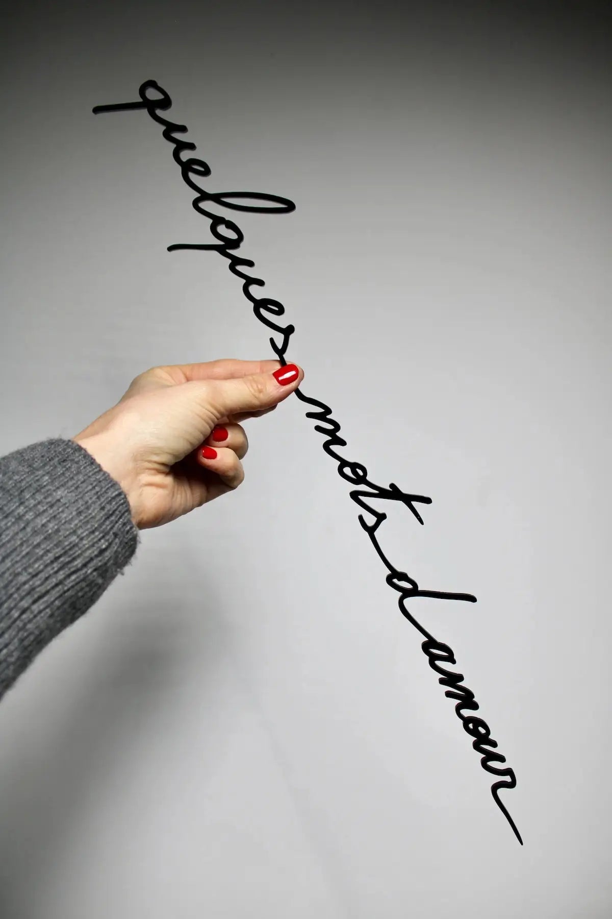 Phrase murale "Quelques mots d'amour" noire en plexiglas recyclé