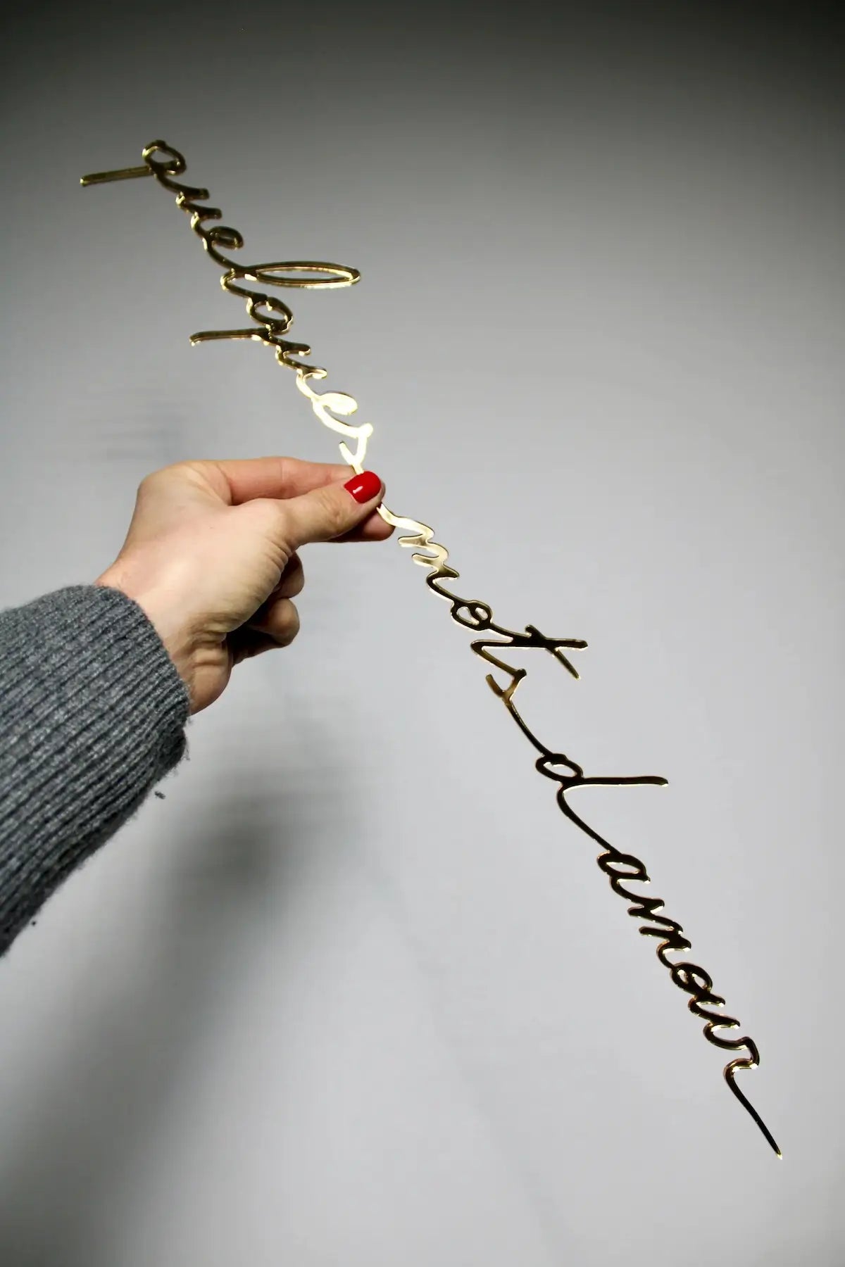 Phrase murale "Quelques mots d'amour" miroir d'or